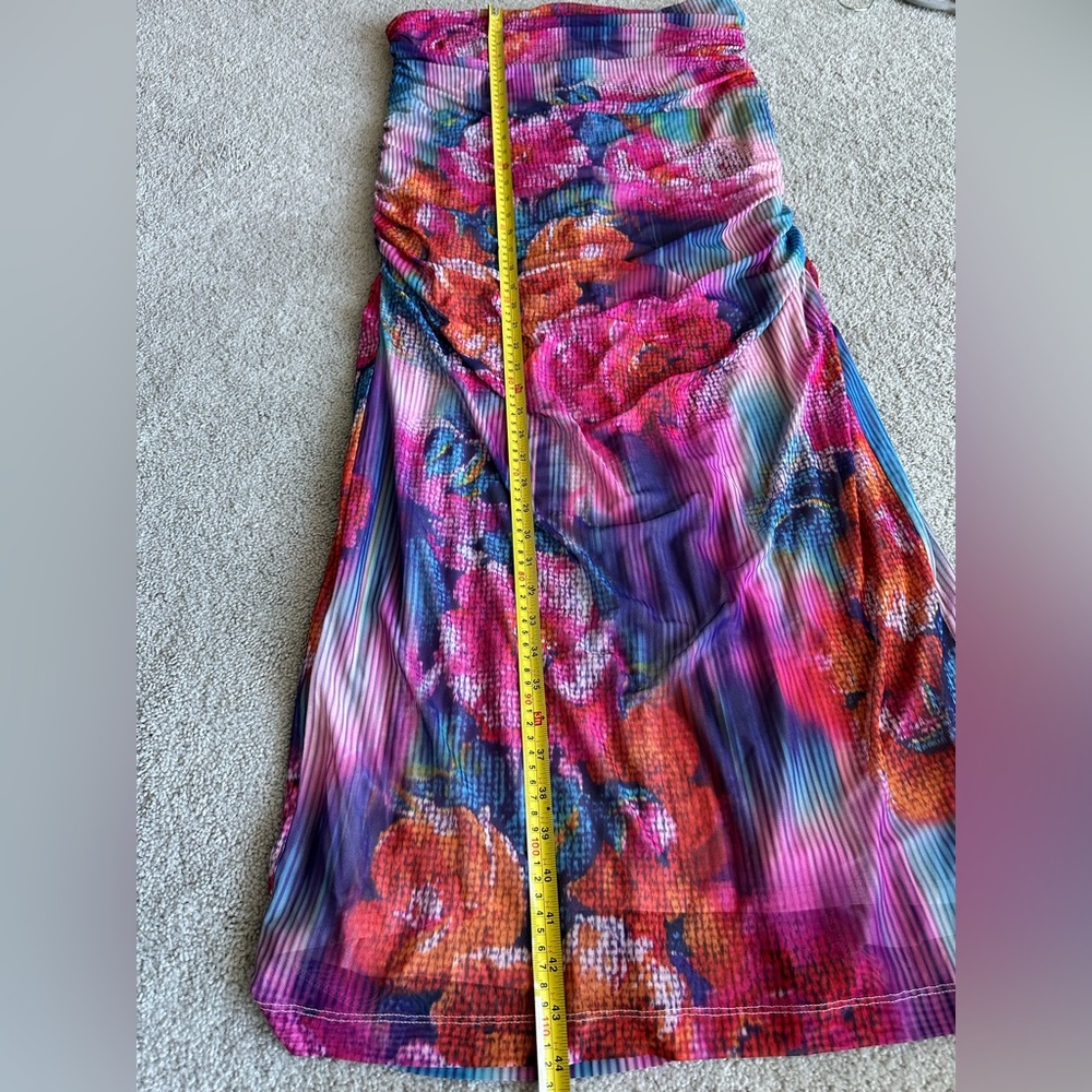 Anthropologie The Soleil Slim Strapless Ruched Mesh Dress XL Lined NWT - Picture 11 of 15